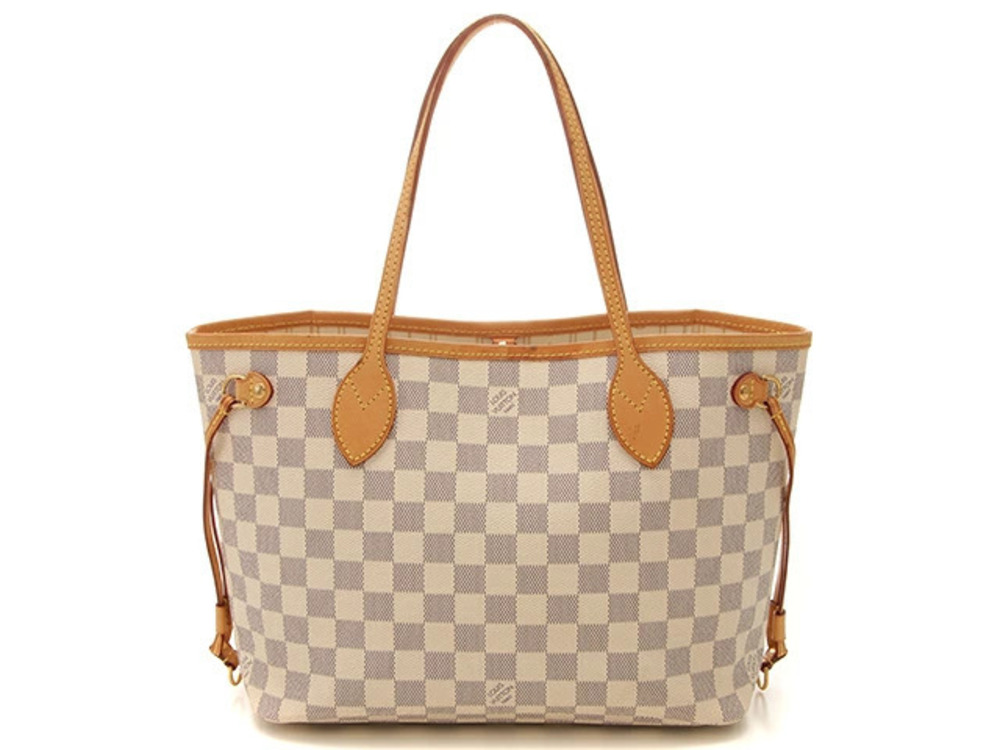 LOUIS VUITTON Neverfull Damier Azur White